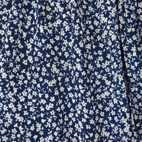 J. Crew Womens Tiered Ruffle Mini Skirt Size S Navy Whimsical Church Floral 90s - Picture 8 of 8